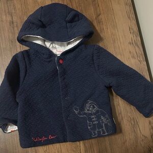 Navy Quilted Paddington Bear Jacket, 0-3 Months